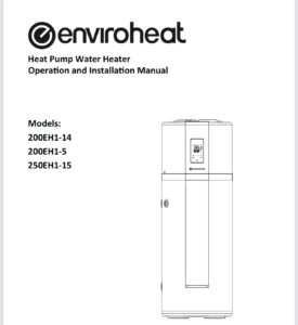 Enviroheat heat pump manuals