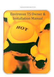 Envirosun TS Plus solar water heater information manuals
